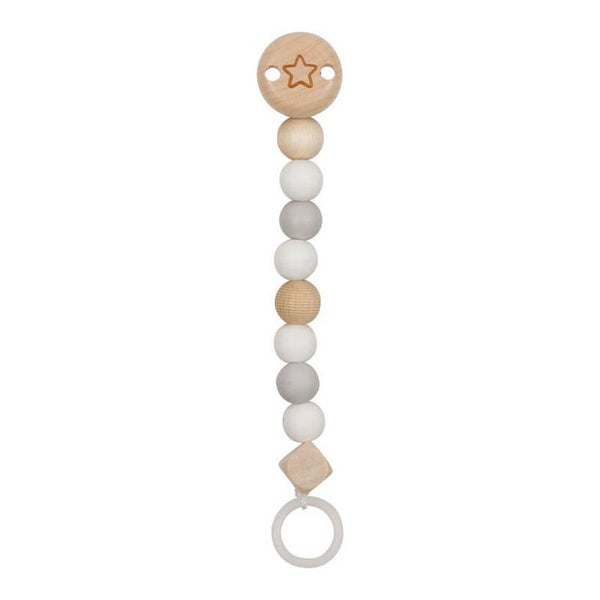 Goki Houten Fopspeenketting Ster Blauw/Grijs