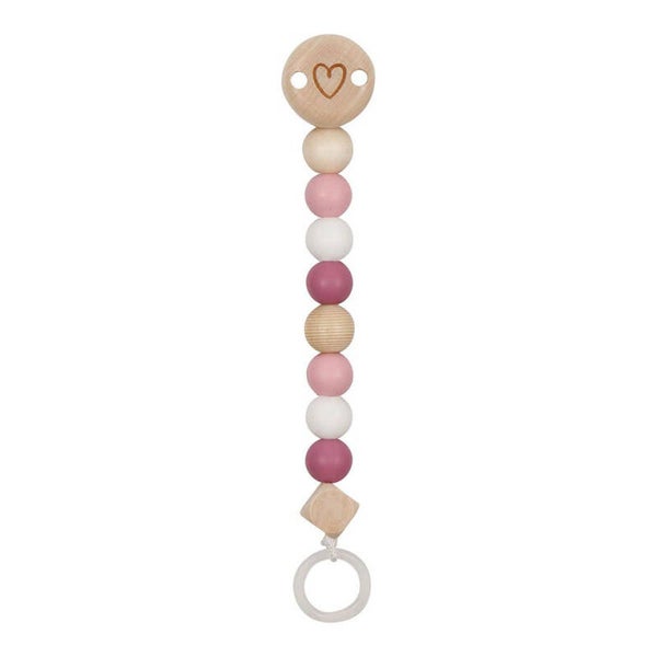 Goki Houten Fopspeenketting Hart - Roze