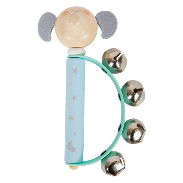 Small Foot - Houten Baby Tamboerijn Olifant Pastel