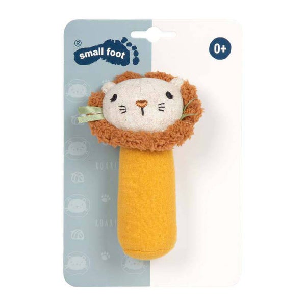 Small Foot Stoffen Grijpspeelgoed met Rammelaar - Kleine Leeuw