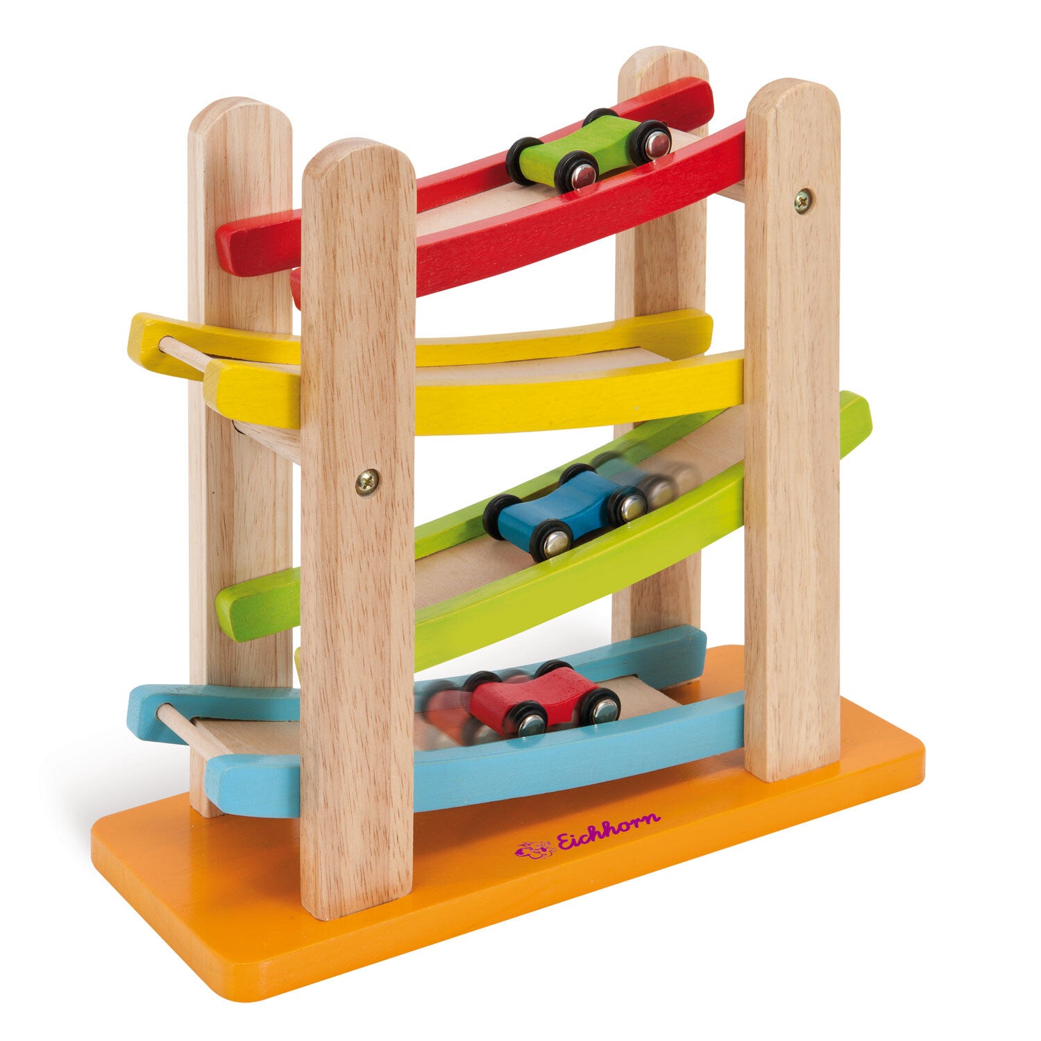 Houten Autobaan met 3 Auto's