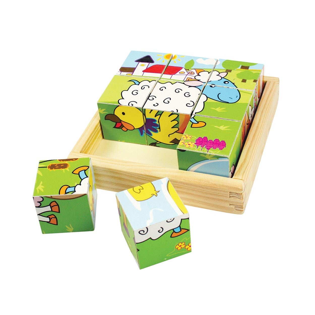 Boerderijdieren Blokpuzzel