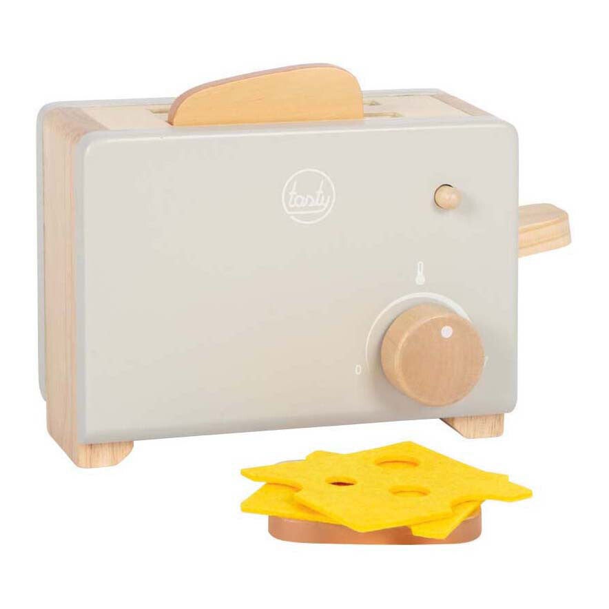 Houten Broodrooster Set Grijs "Tasty"