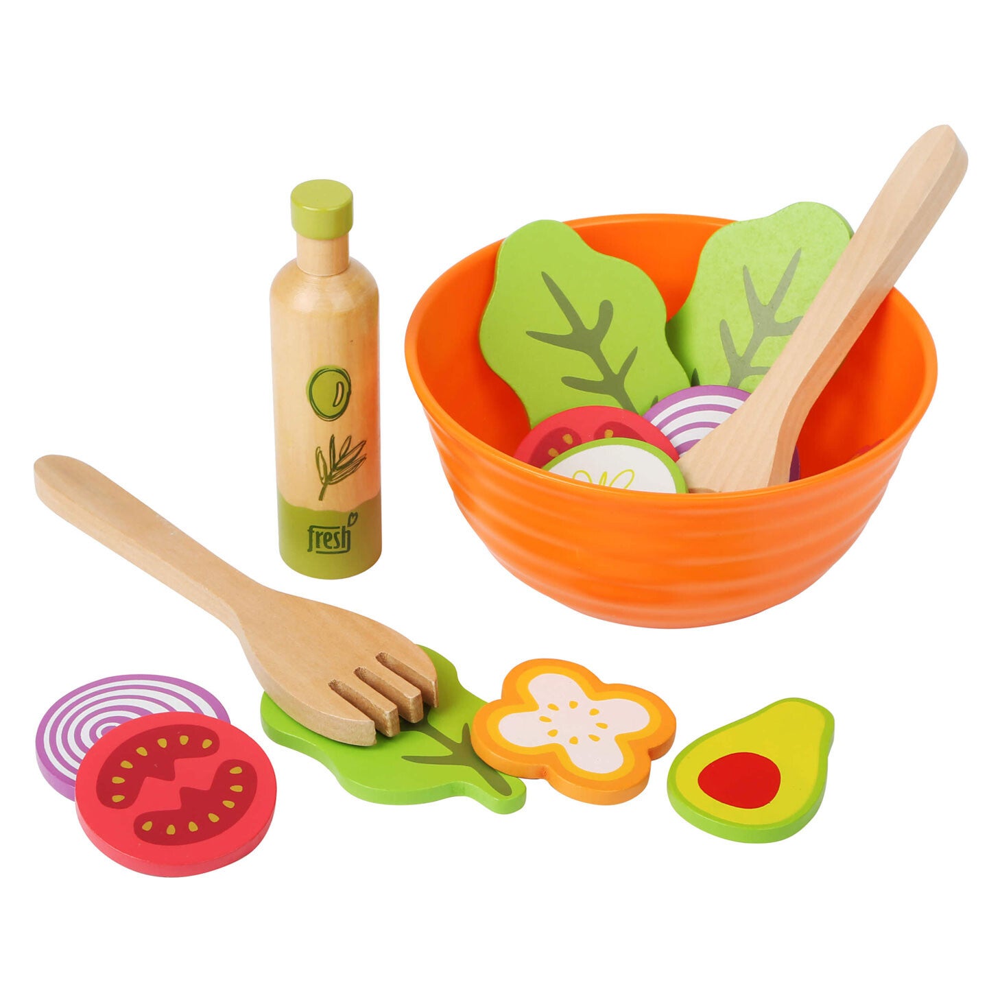 Houten Salade Speelset, 15 delig