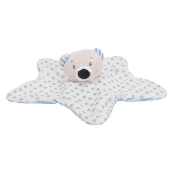 Pluche Knuffeldoekje Beer Ster - Blauw