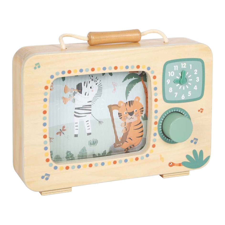 Houten Televisie Muziekdoos Safari