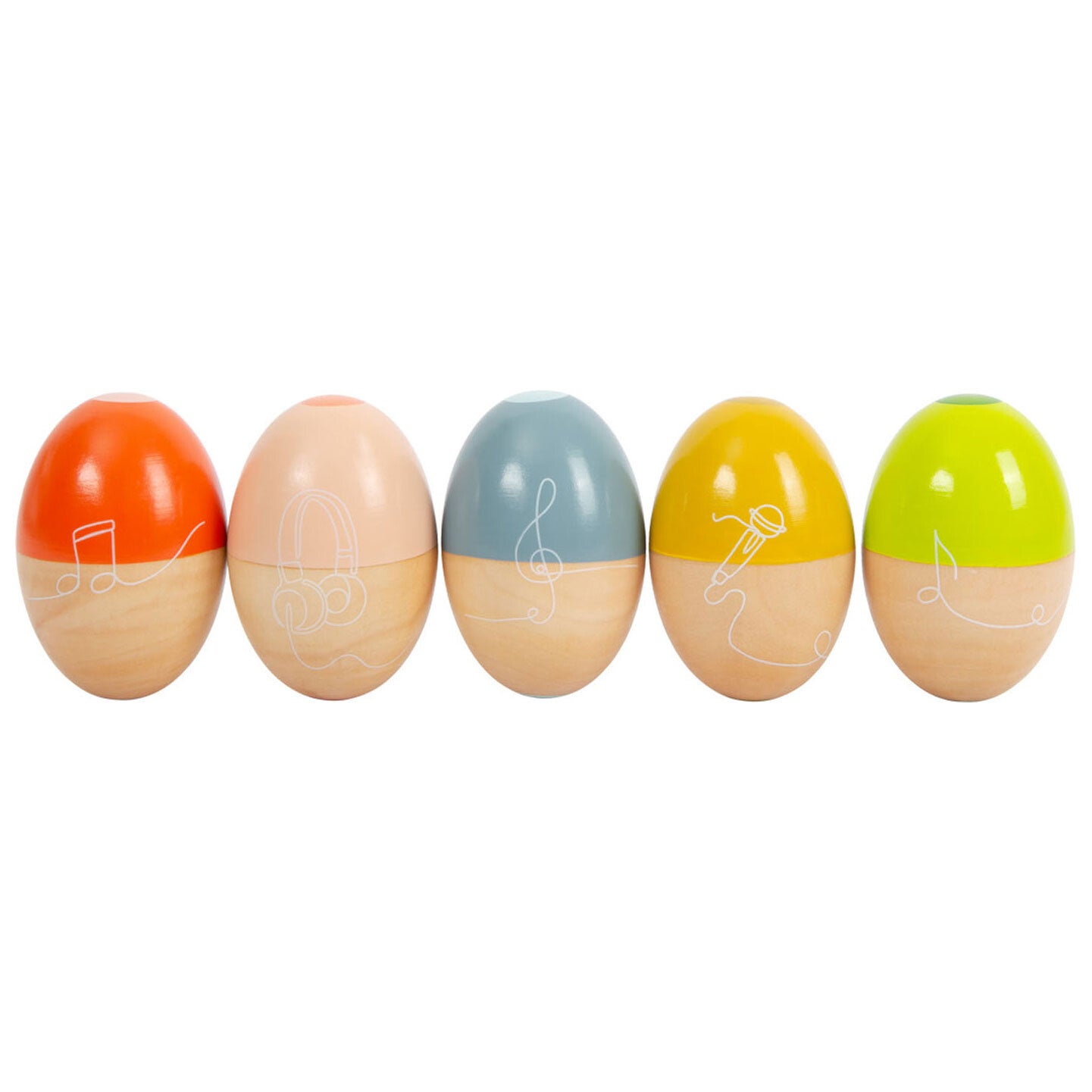 Houten Muziekeieren Groovy Beats, 5 delig