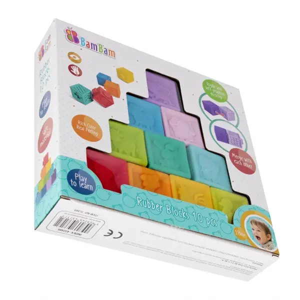Zachte rubberen bouwblokken (10 stuks)