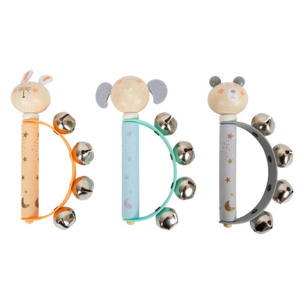 Houten Baby Tamboerijn Dier Pastel