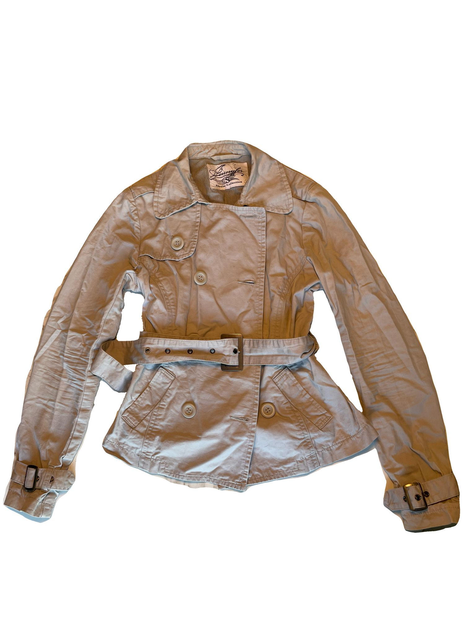 creme gekleurde trench coat