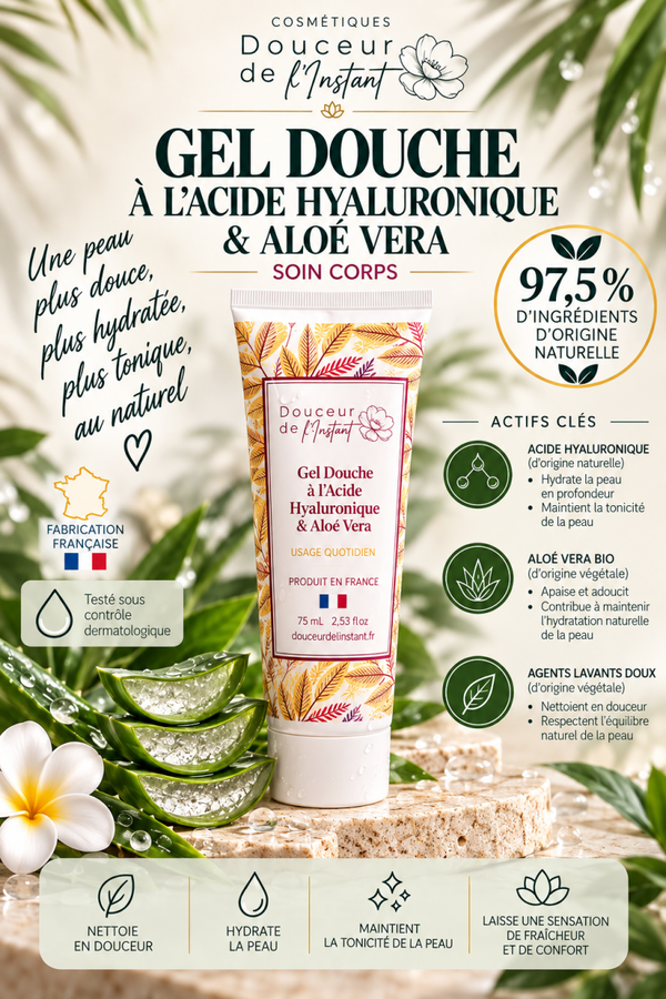 GEL DOUCHE A L'ACIDE HYALURONIQUE ET ALOE VERA