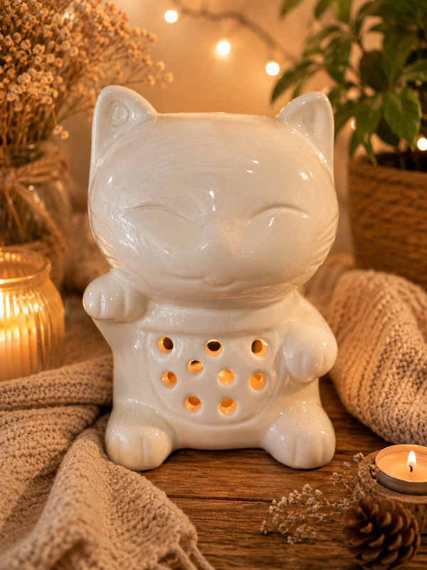 Brûle parfum en forme de chat