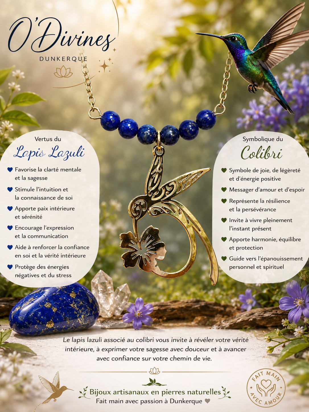 Collier en acide inoxydable
