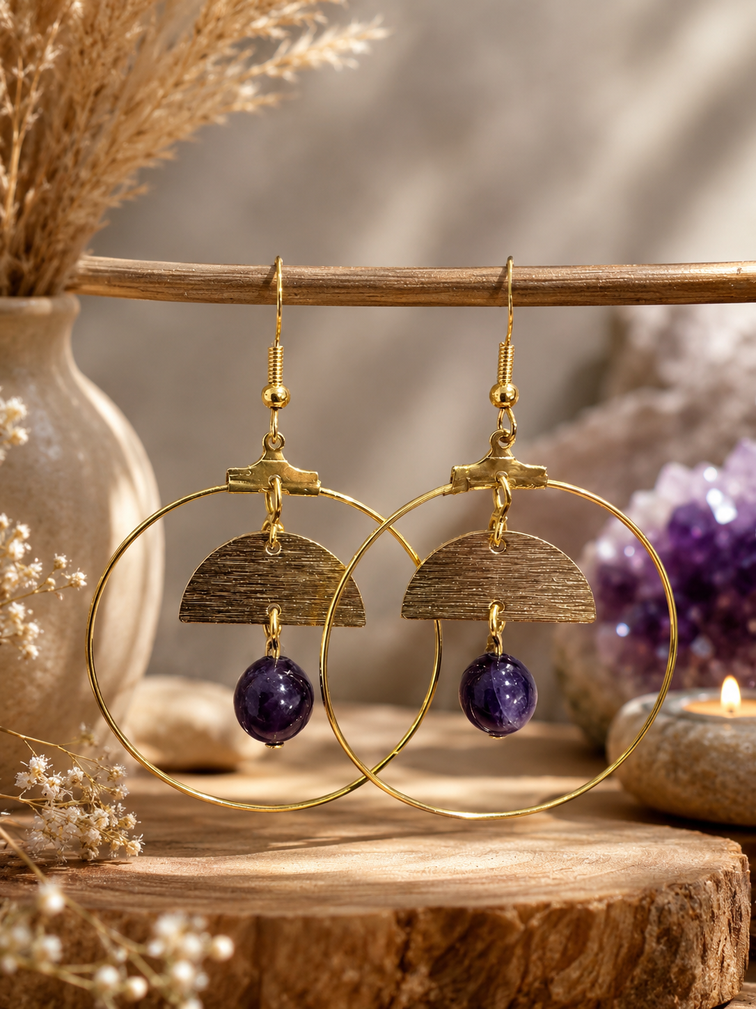 boucles d'oreilles en acier