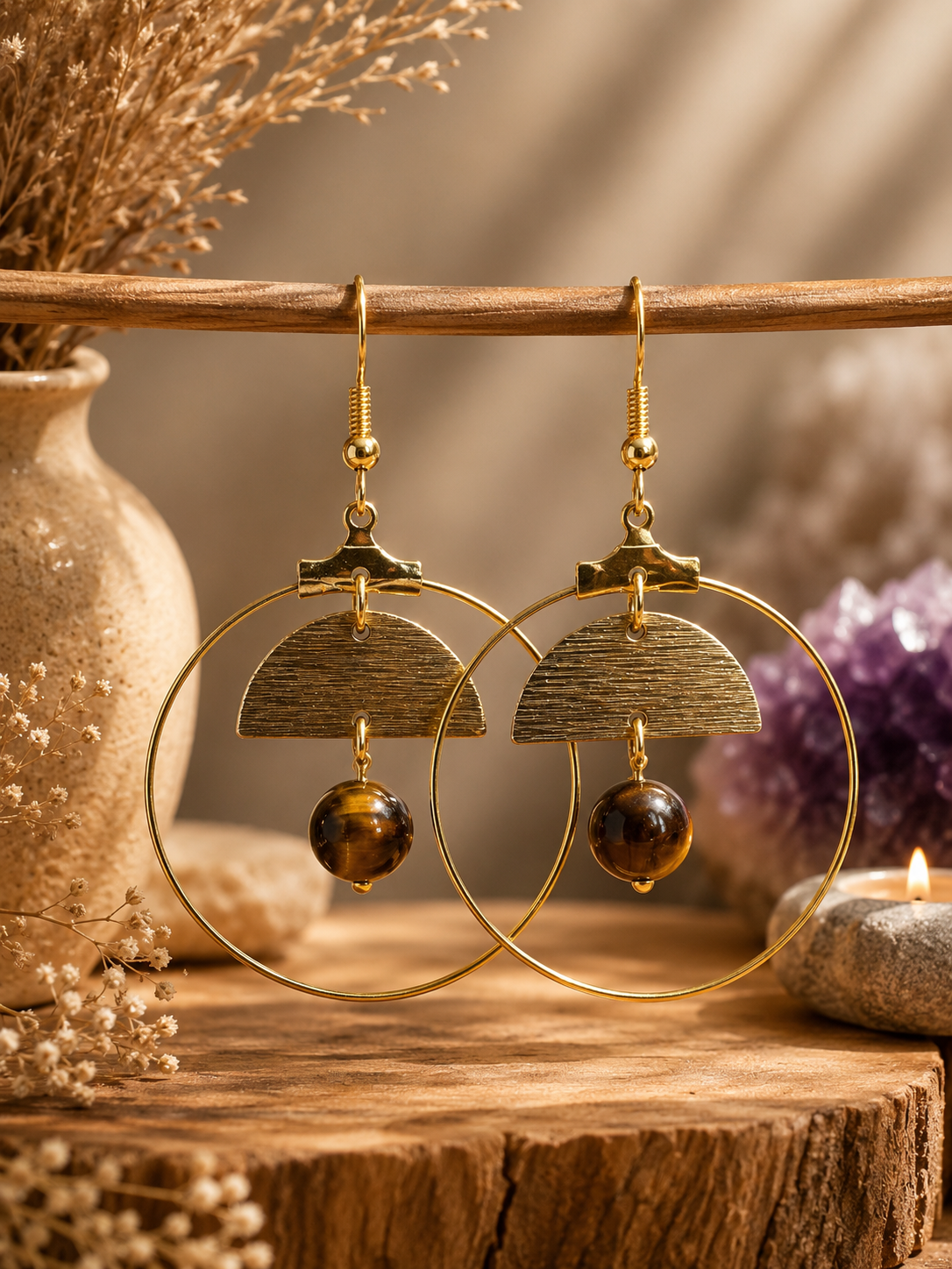 boucles d'oreilles en acier
