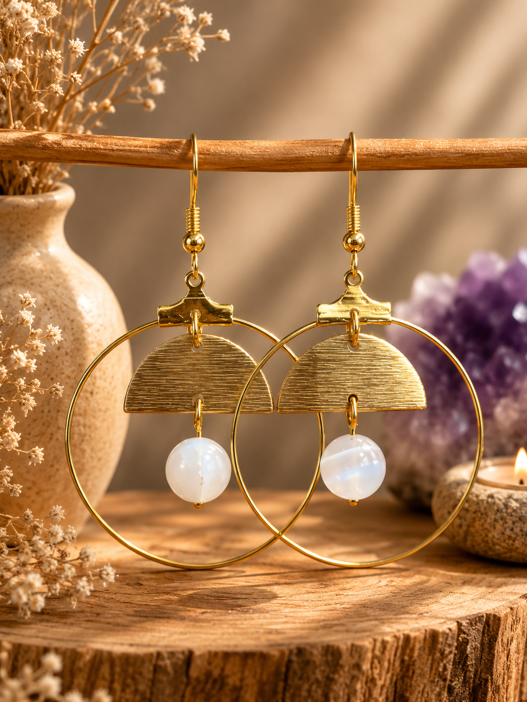 boucles d'oreilles en acier