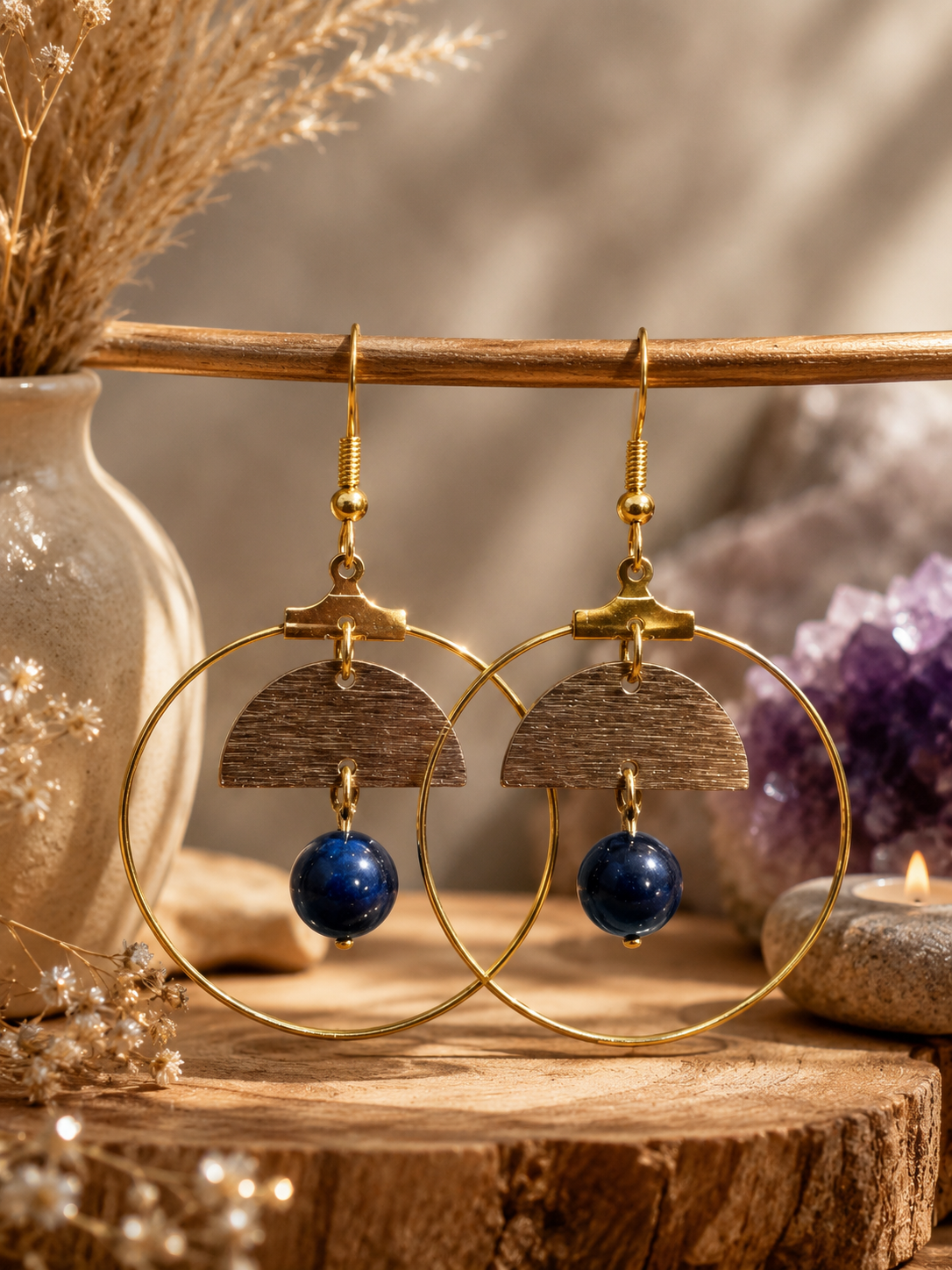 boucles d'oreilles en acier