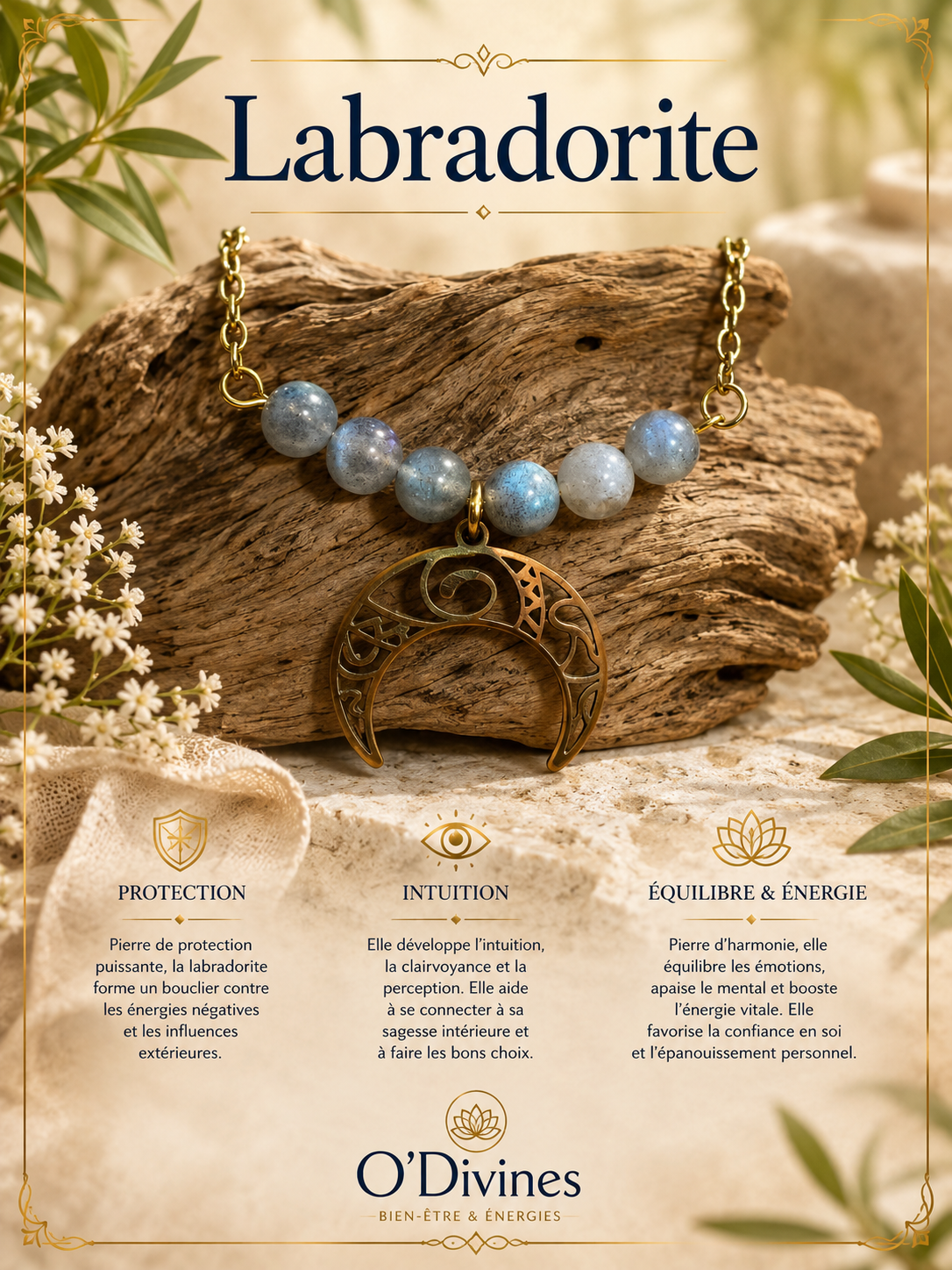 Collier en acide inoxydable