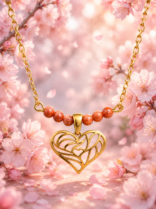 Collier en acide inoxydable avec pierres de soleil