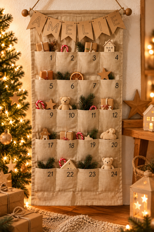 Stoff Adventskalender mit Namen