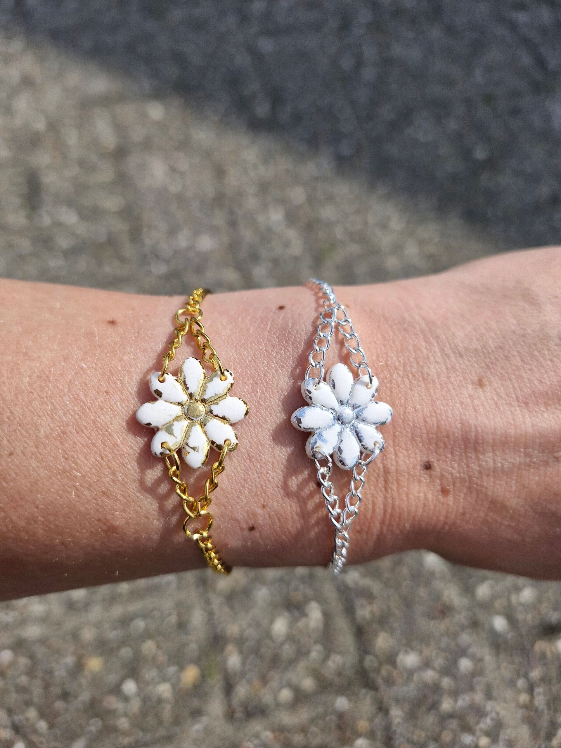 Armband Bloem Goud of Zilver