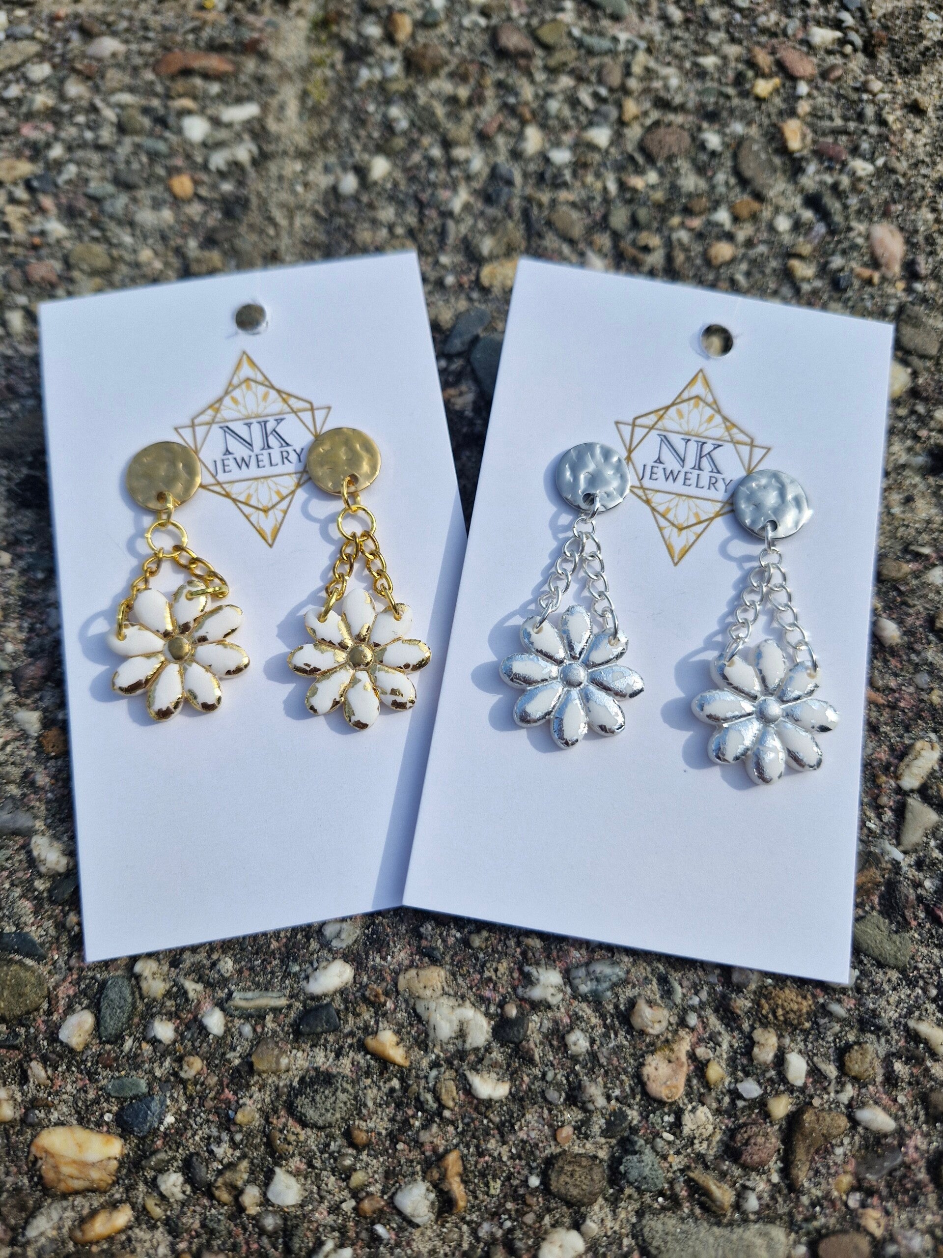 Oorhanger Bloem Goud of Zilver