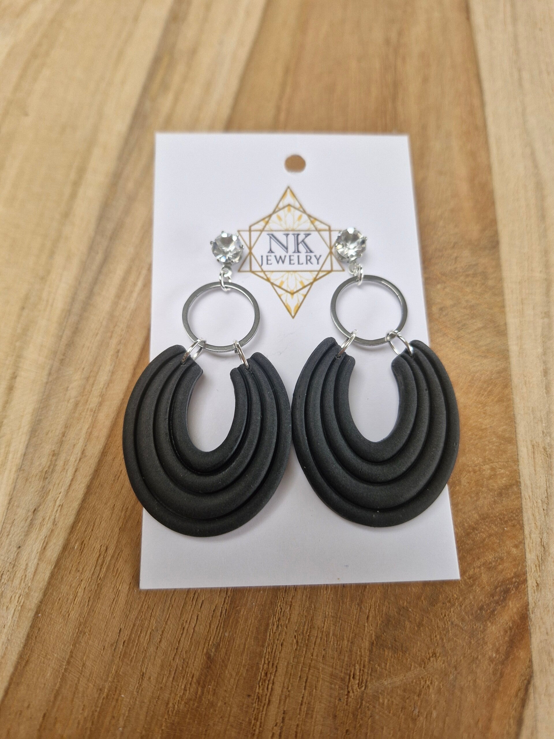 Oorbel Tres Chique Zilver Zwart