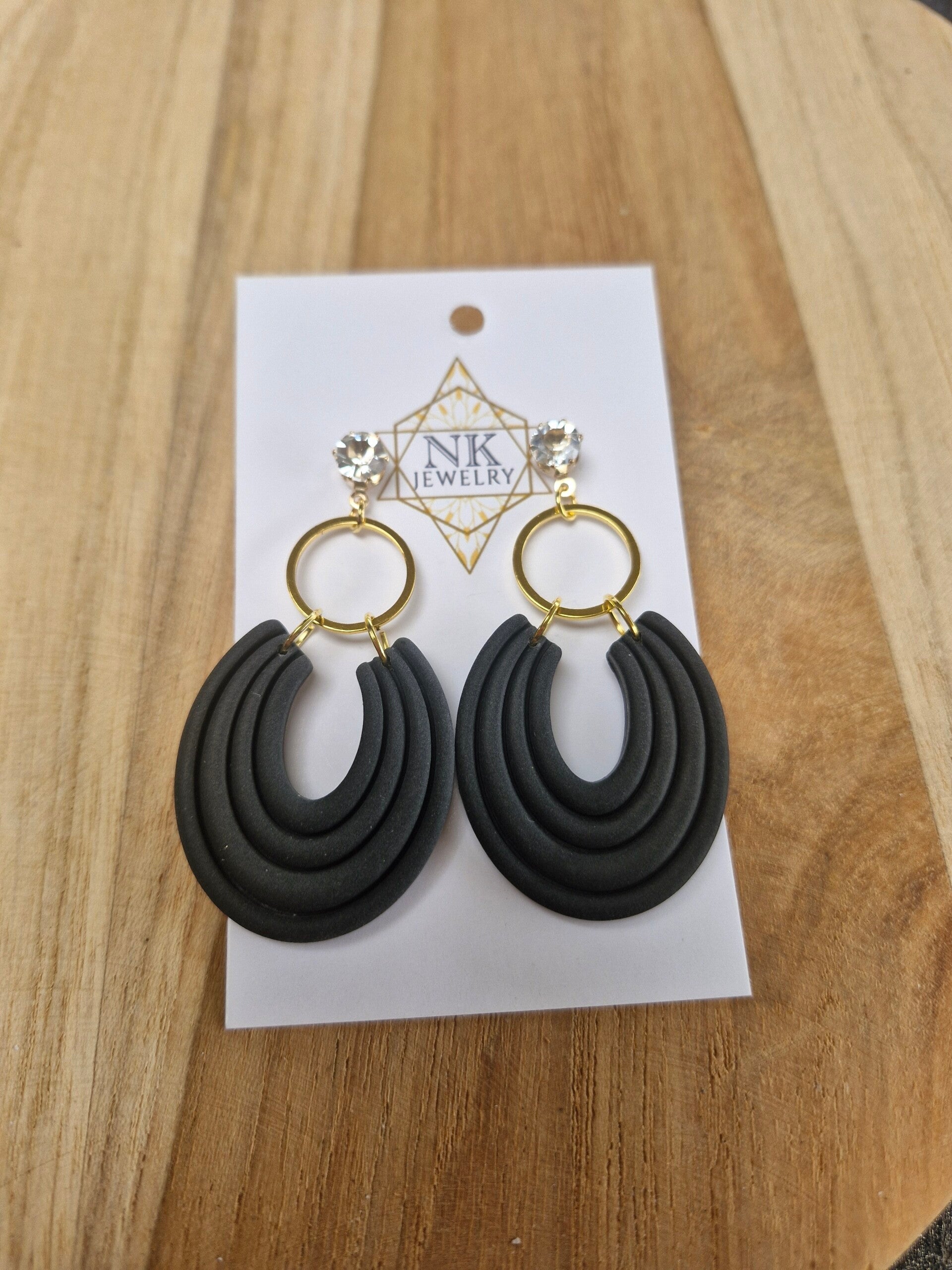 Oorbel Tres Chique Goud Zwart