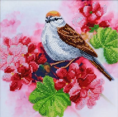 * rode bloemen vogeltje