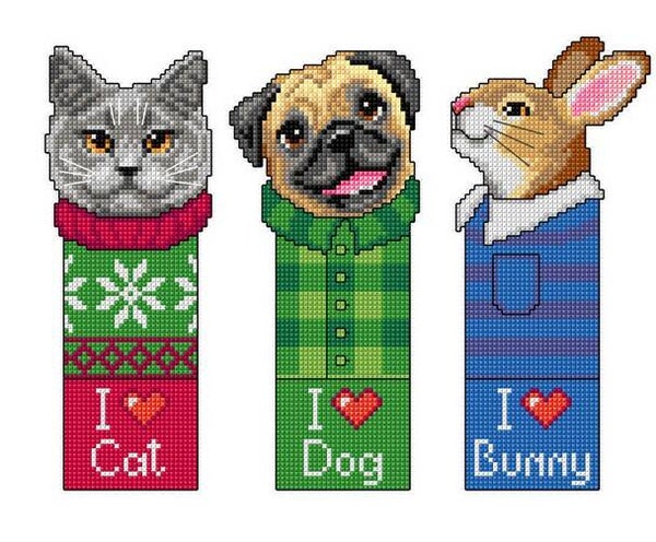 * 3 boekenleggers dieren
