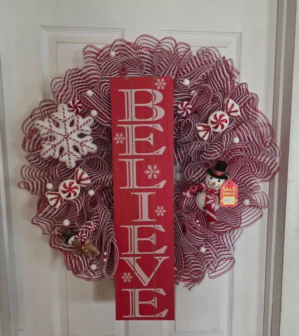 Believe christmas wreath