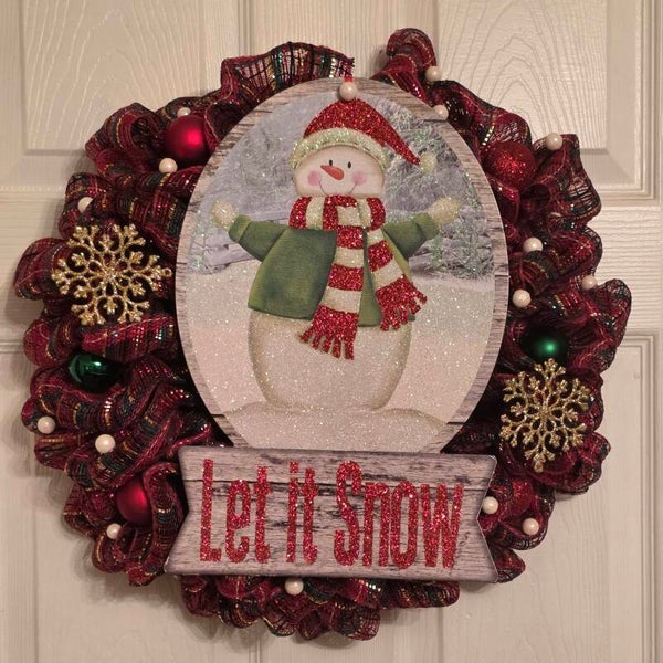 Let it snow holiday wreath