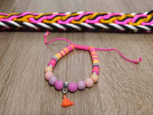 ELEKTRA DREAM Armband mit Heishi Perlen - pink