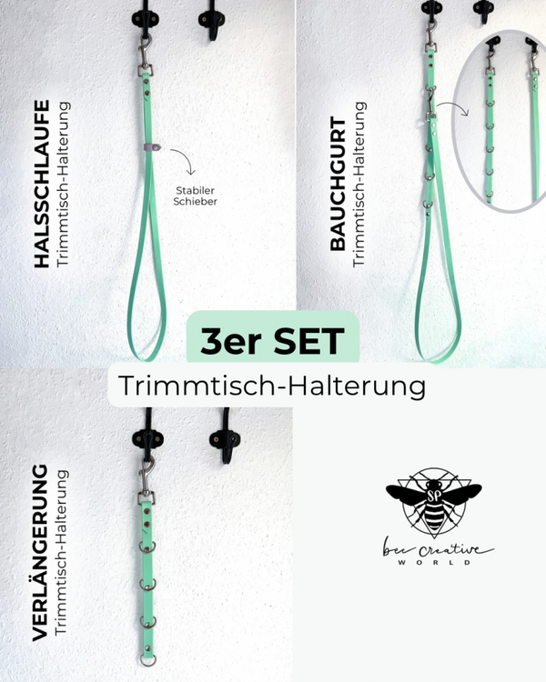 3er Set Biothane-Halteschlaufen Trimmtisch Hundefriseurzubehör