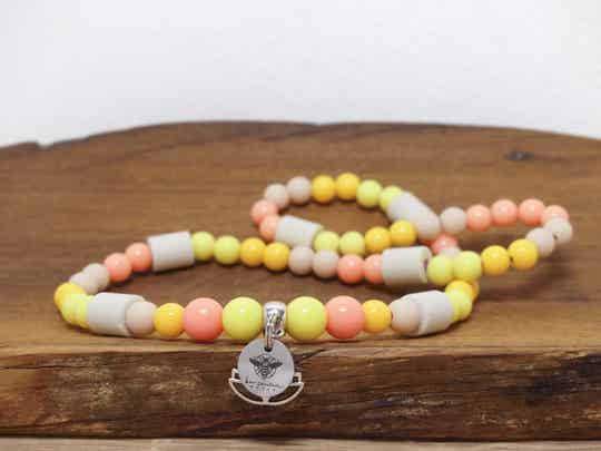 Spring Vibe Hundehalskette mit EM-Keramik - gelb