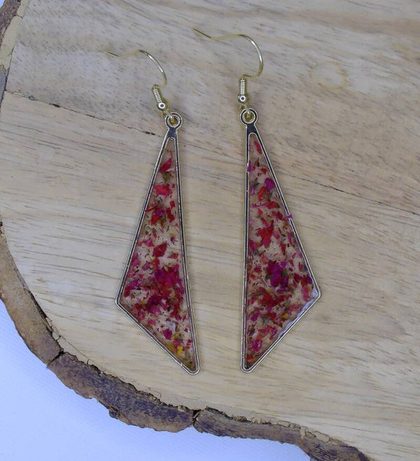 Dried Flower Angle Gold Earrings