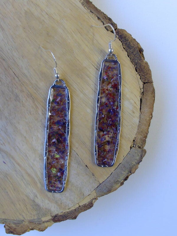 Dried Flower Silver Earrings