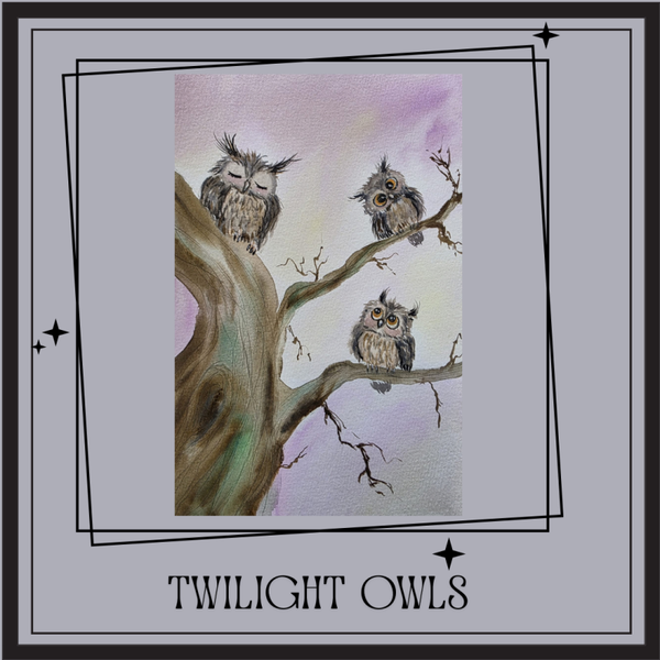 " Twilight Owls " Watercolour Class