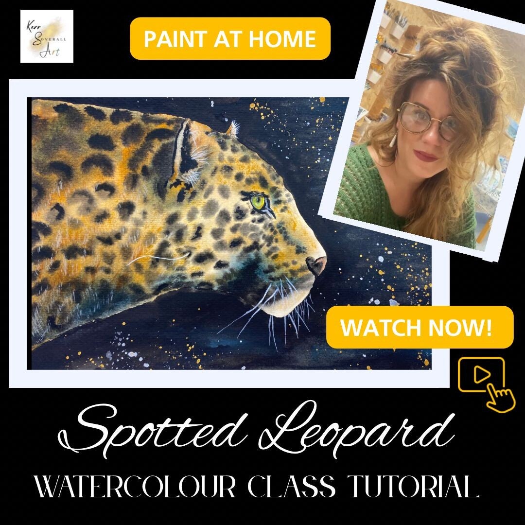 Watercolour Leopard Tutorial Pre-Recorded Class