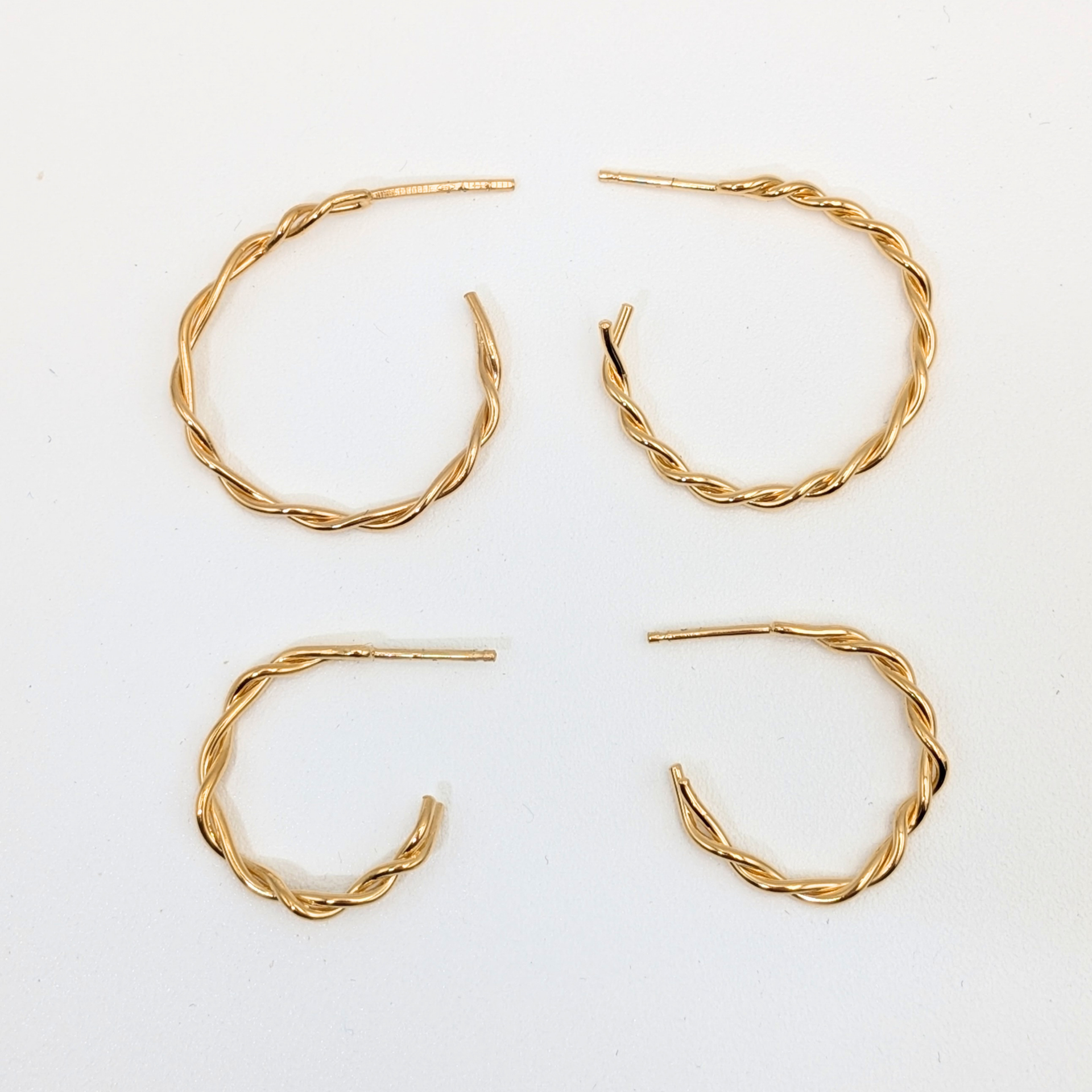 Geweven oorbellen - Goud vermeil
