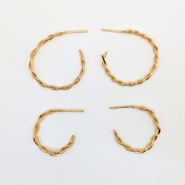 Geweven oorbellen - Goud vermeil