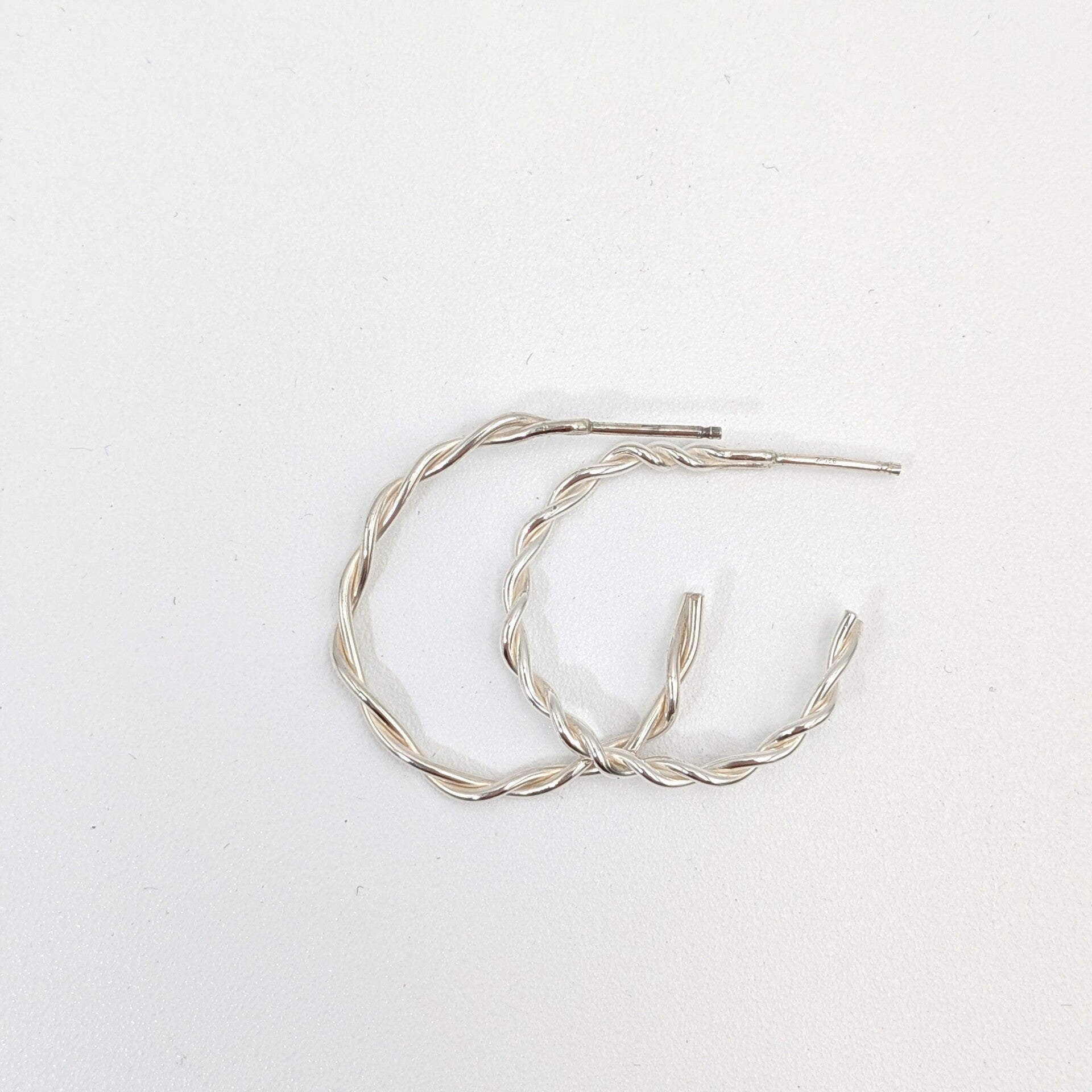 Geweven oorbellen - Zilver