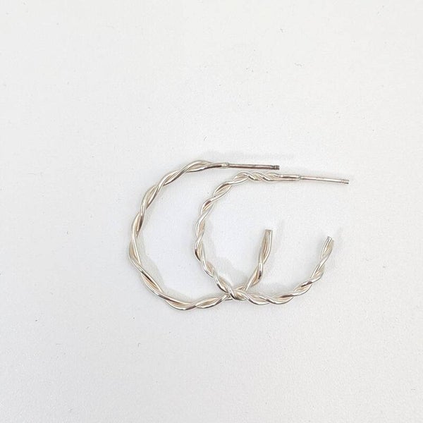 Geweven oorbellen - Zilver