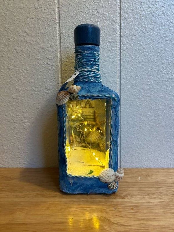 Upcycled Enchanted Ocean Bottle Light