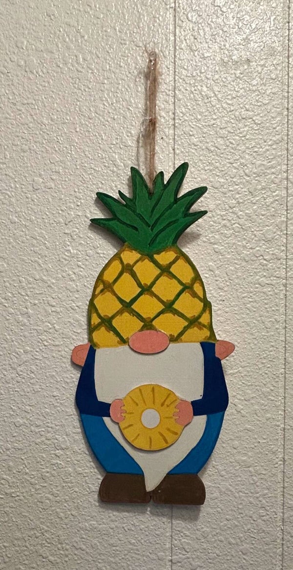 Pineapple Gnome Wooden Wall Hanging