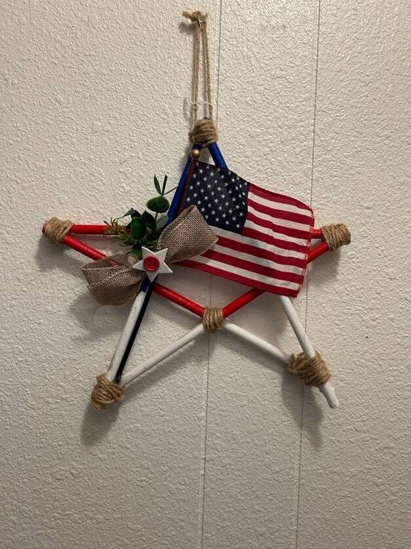Rustic Patriotic Stick Star Wall Hanging