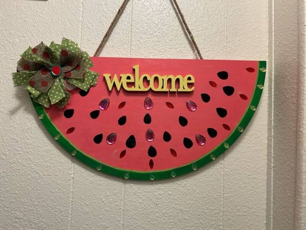 Summer Watermelon Wooden Welcome Sign