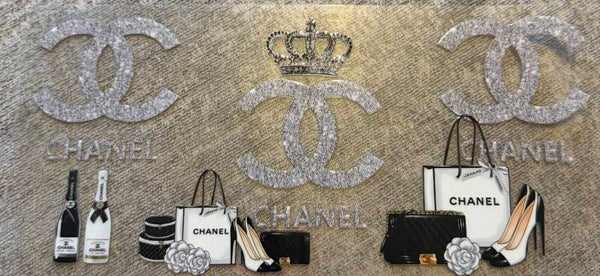 Chanel with silver glitter