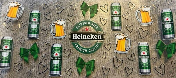 Heineken with black hearts