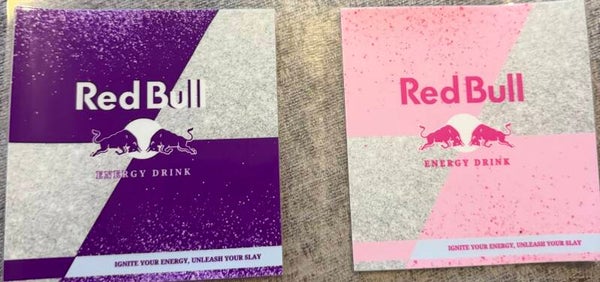 Purple and pink redbull